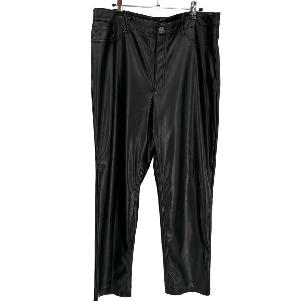 Joie‎ Faux Leather Straight Leg Pants Black Size 14